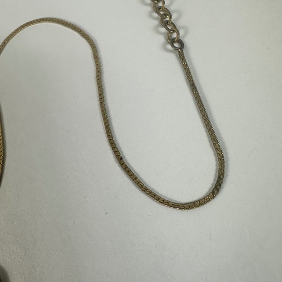 Vintage Christian Dior Necklace Gold Tone Pendant Logo Charm - Picture 4 of 11